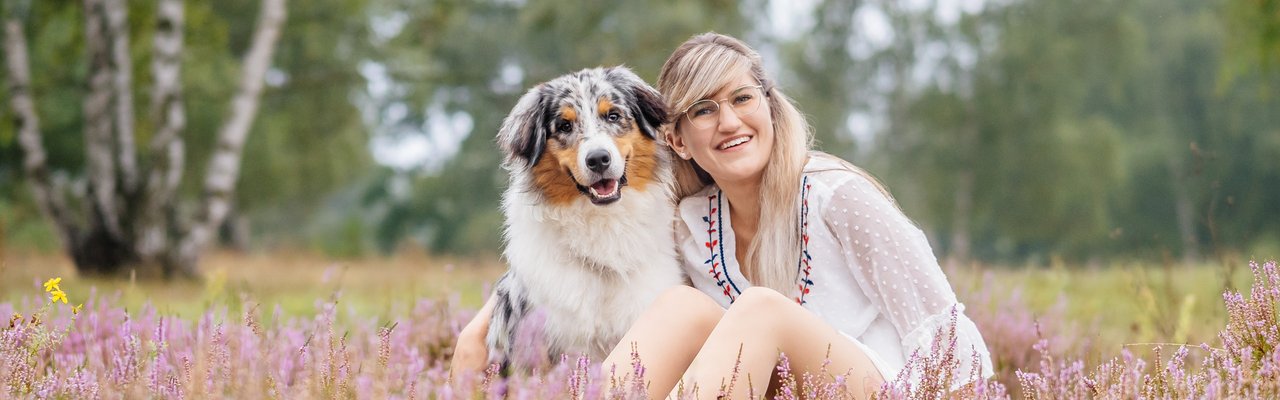 Hundefotos Dresden Australian Shepherd mit Besitzerin